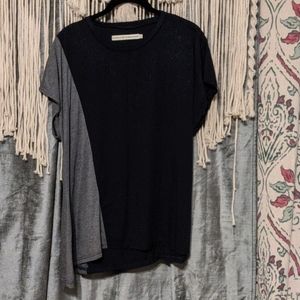 Shades of Grey Asymmetrical Hem Top